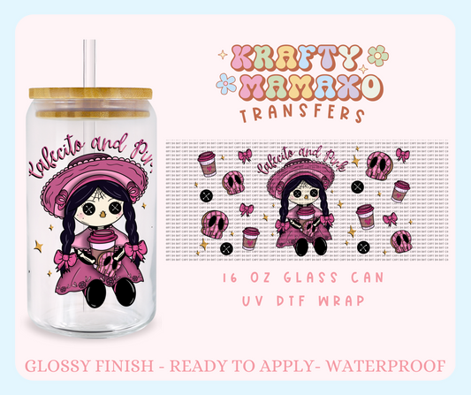 Cafecito y pink - 16 Oz UV DTF Wrap