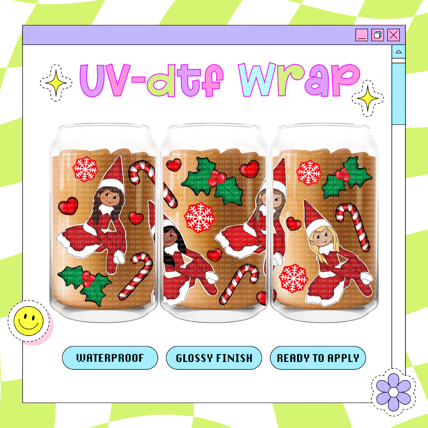 Cute Elf’s Girls - 16 oz Glass Wrap