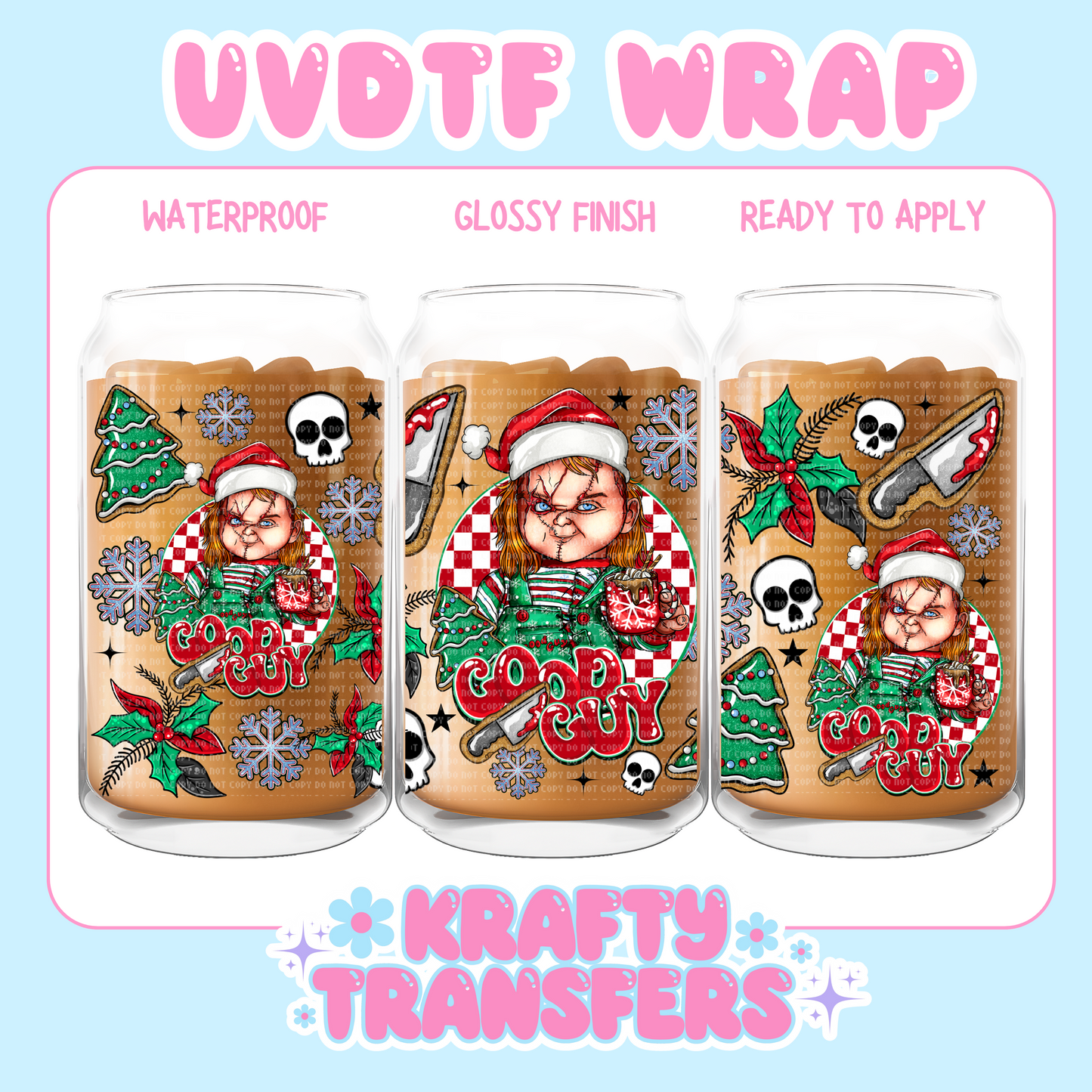 Chucky Xmas - 16 oz UV DTF WRAP
