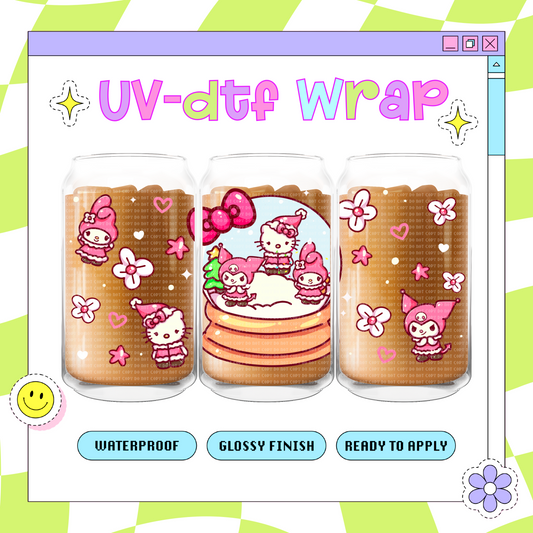 Kawaii snowglobe Xmas - 16 oz Glass Wrap