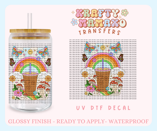 Coffee Rainbow - 16oz UV DTF DECAL