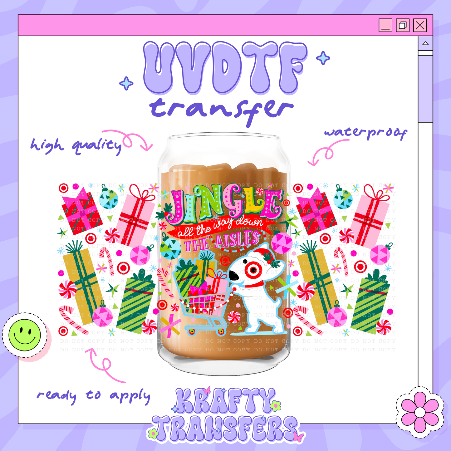 Jingle All The Way - 16oz Glass Wrap