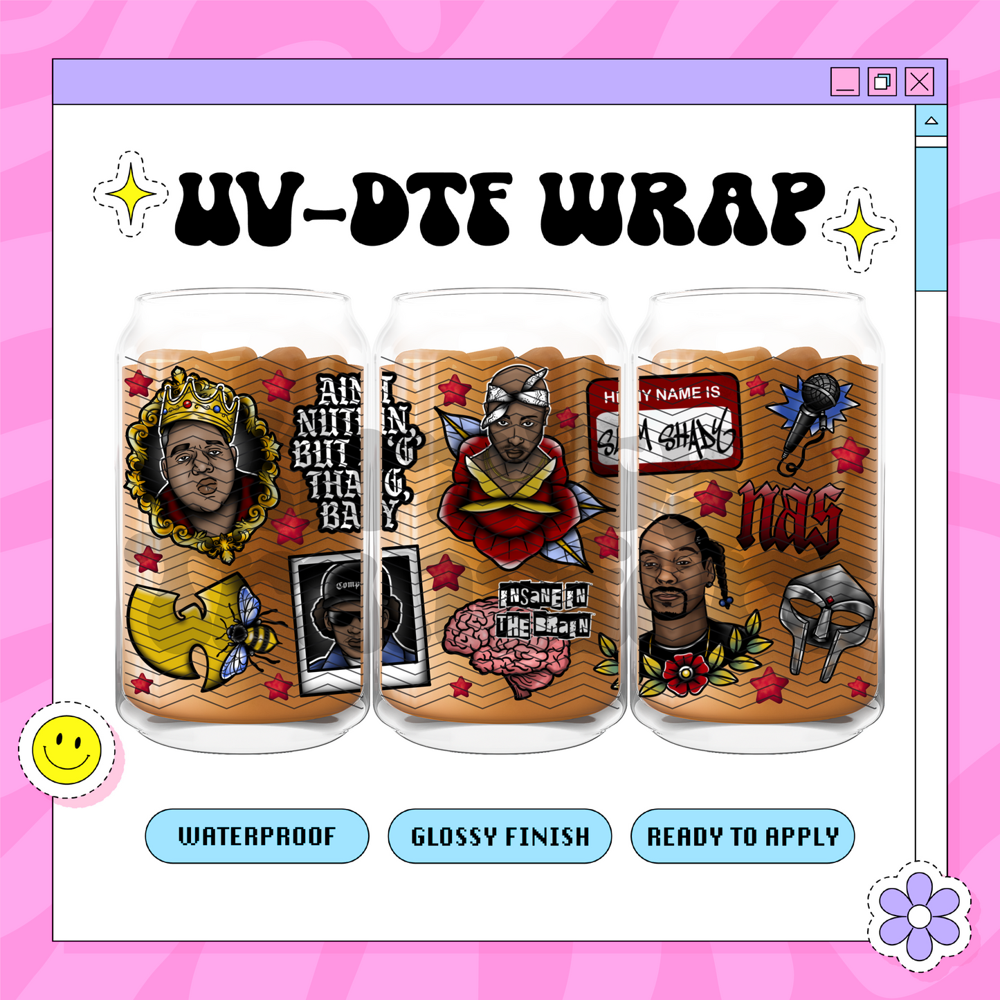 Rap Artists - 16oz Glass Wrap