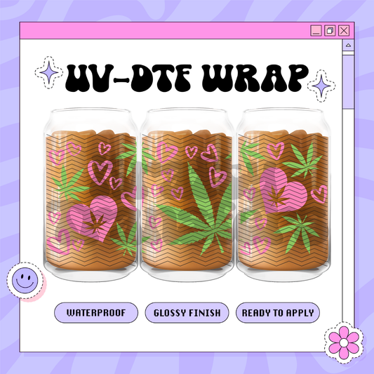 420 Weed Pink - 16oz Glass Wrap