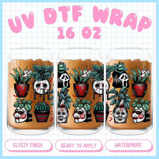 Horror Pots
 - 16 oz UV DTF WRAP