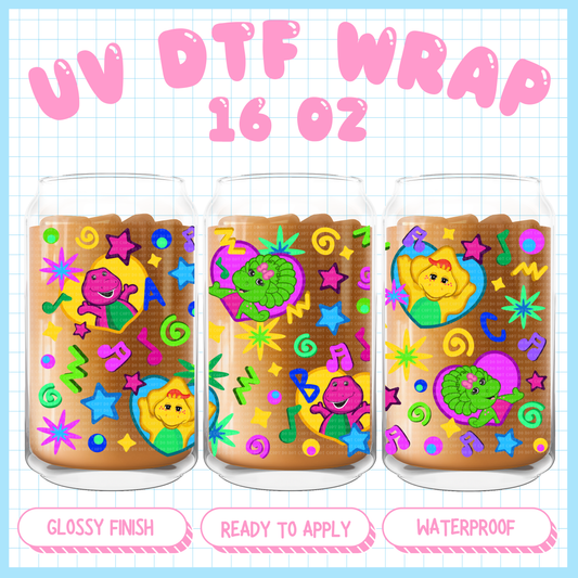 Retro Dinosaurs 
 - 16 oz UV DTF WRAP
