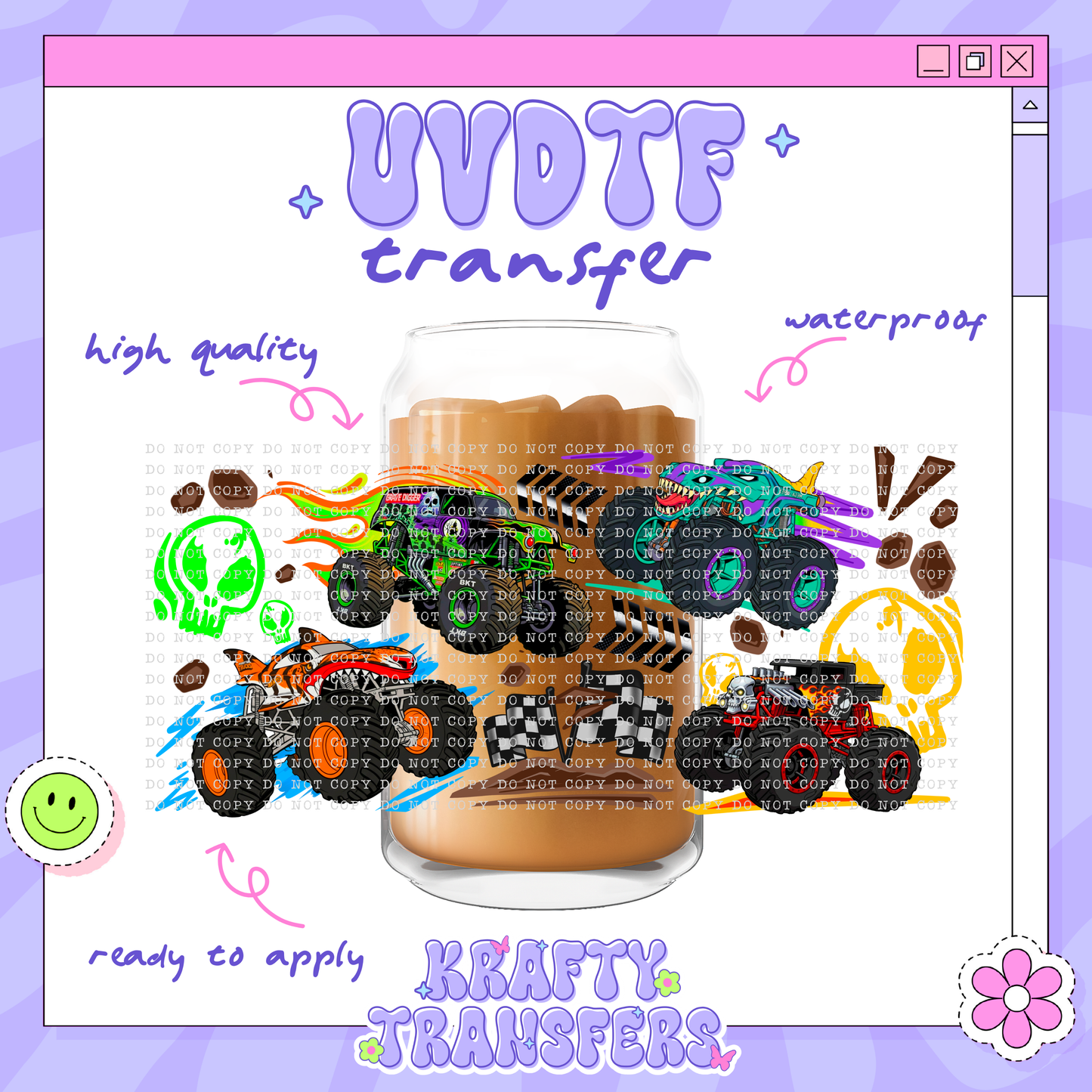 Monste Trucks | #4 | 16oz UVDTF Wrap