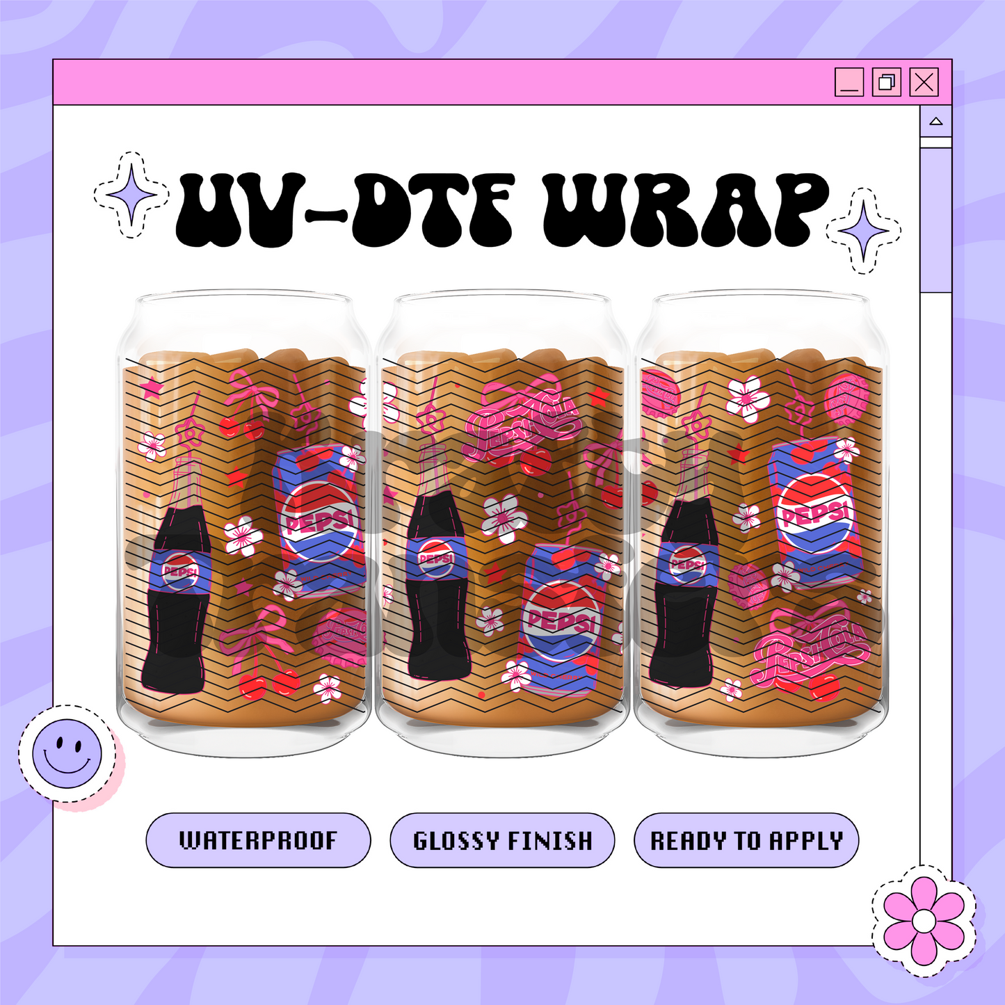 Pepsi Girly - 16oz Glass Wrap