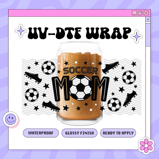 Sport Soccer Mom - 16oz Glass Wrap