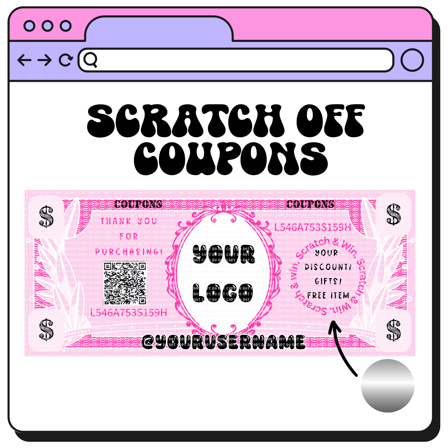 Scratch Off Coupon Vouchers (Read Description)