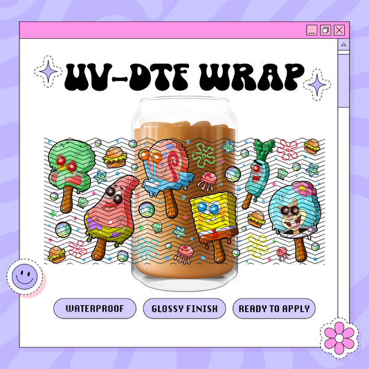 Sponge + Friends Ice Cream - 16oz Glass Wrap