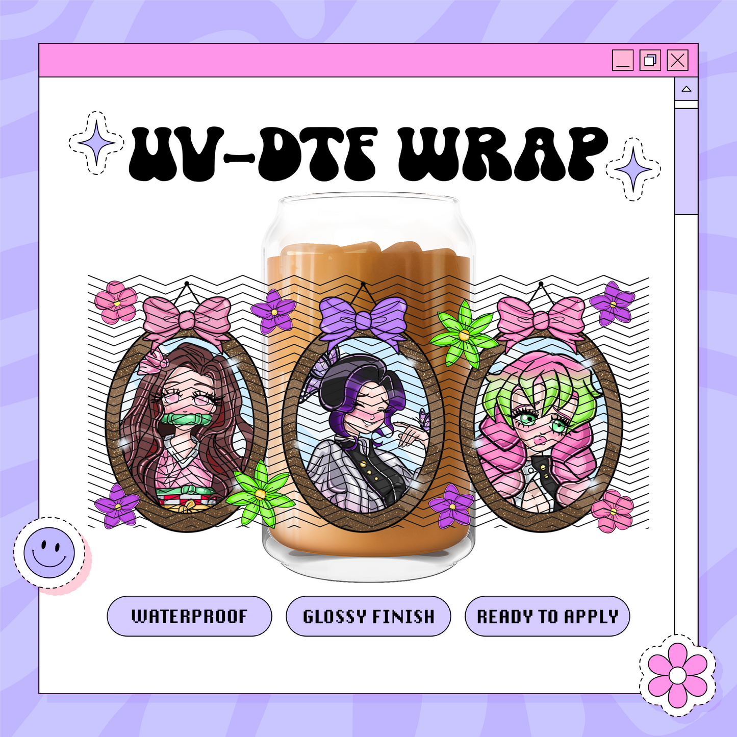 Anime Demon Frames - 16oz Glass Wrap