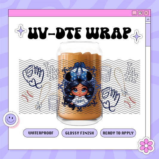 Dis Dodgers Princess J - 16oz Glass Wrap