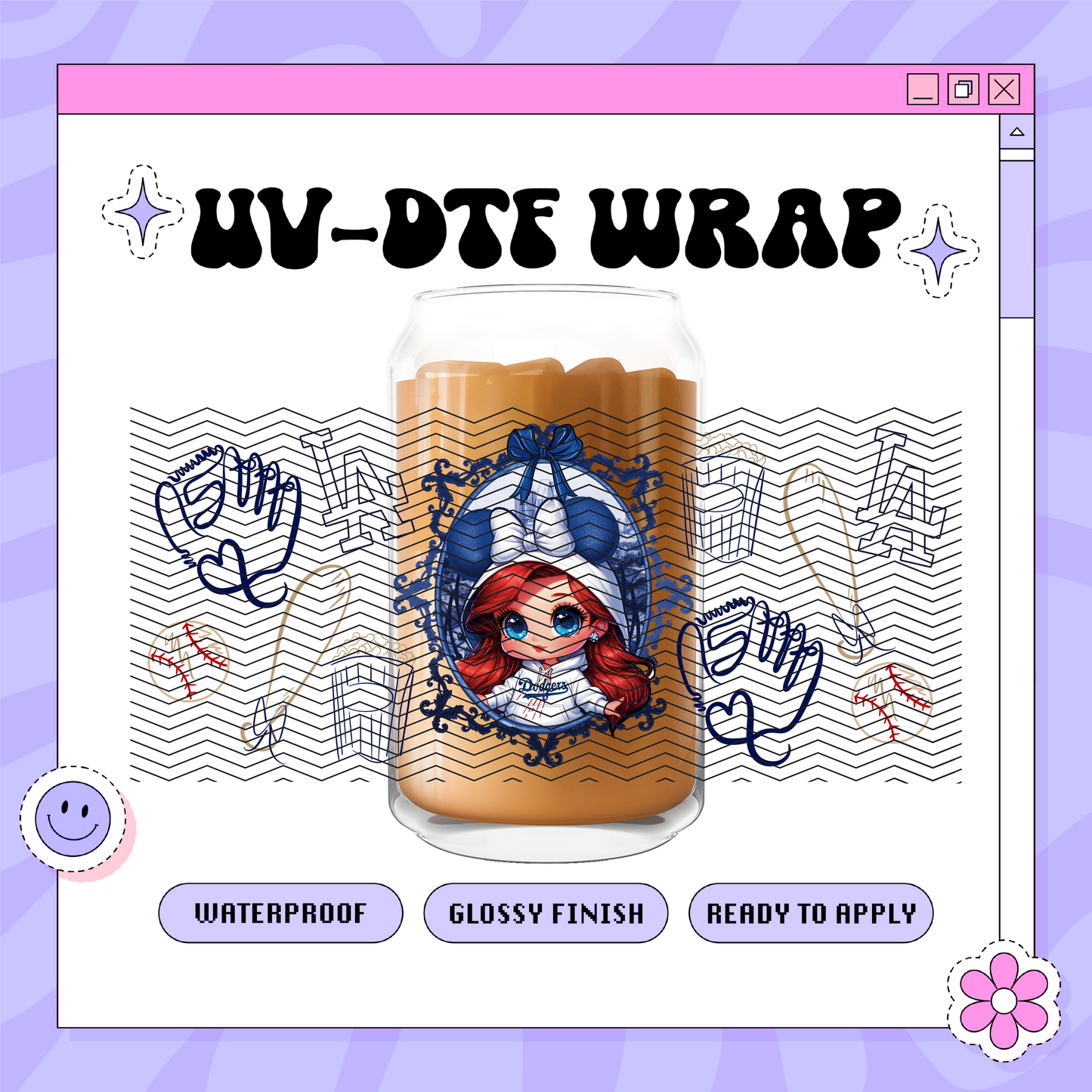 Dis Dodgers Princess A - 16oz Glass Wrap