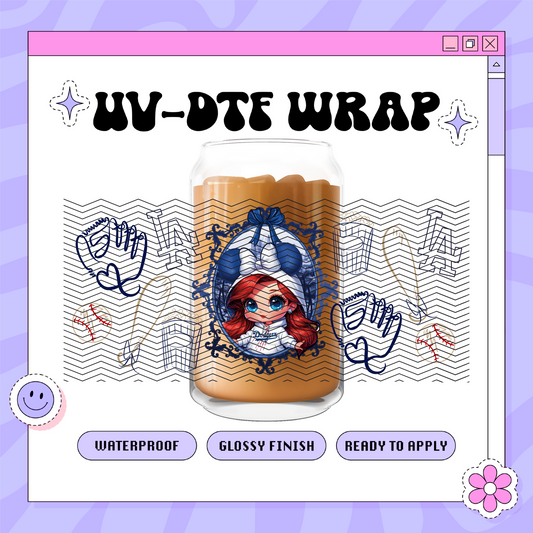Dis Dodgers Princess A - 16oz Glass Wrap