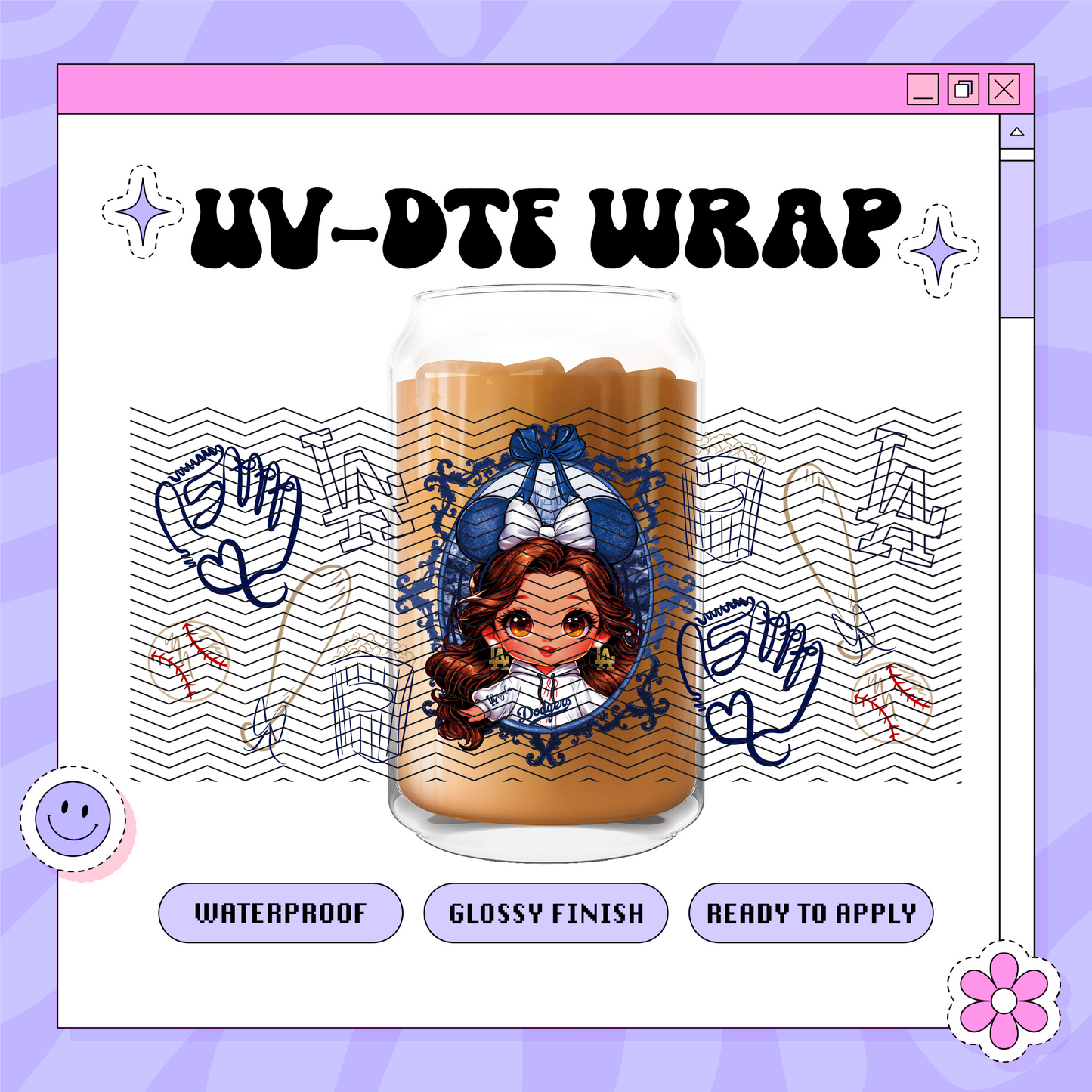 Dis Dodgers Princess B - 16oz Glass Wrap