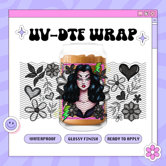 Spooky Vampira - 16oz Glass Wrap