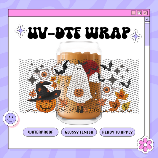Spooky Fall-ish Boo - 16oz Glass Wrap