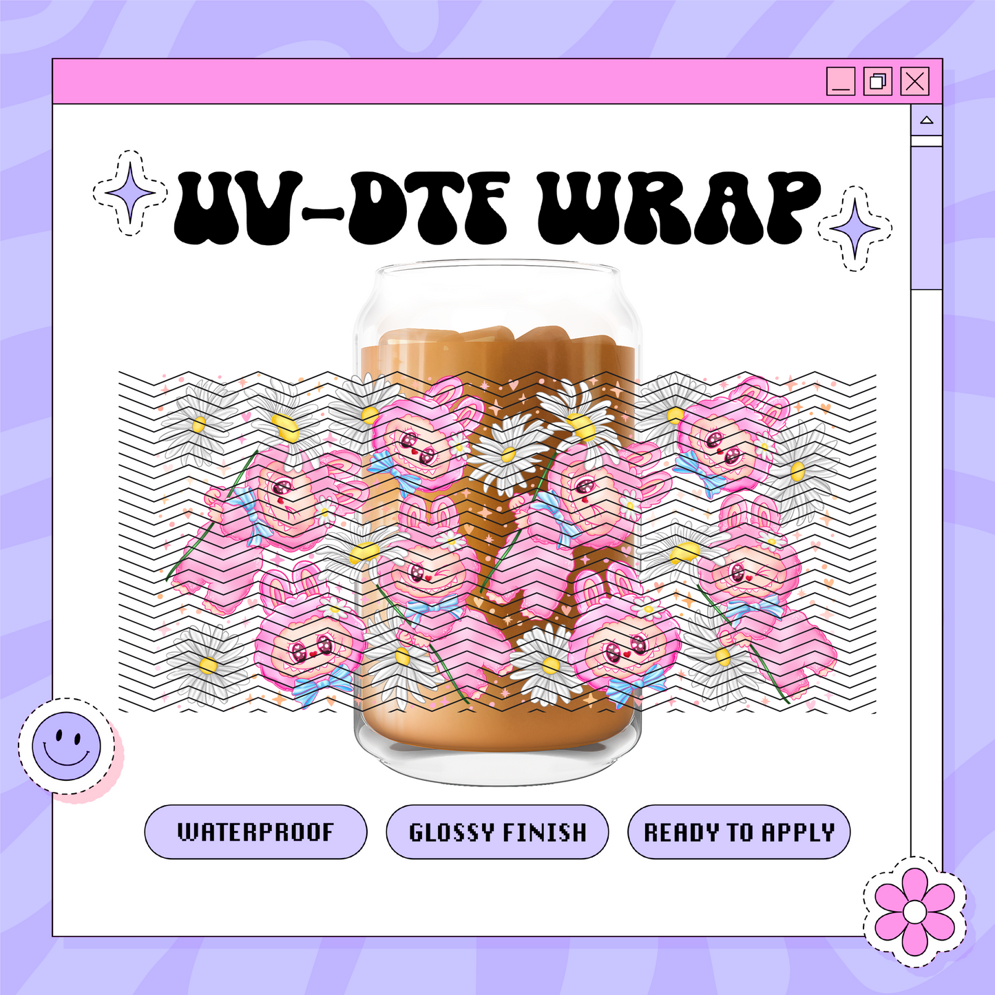 Labubu Daisy Koko  - 16oz Glass Wrap