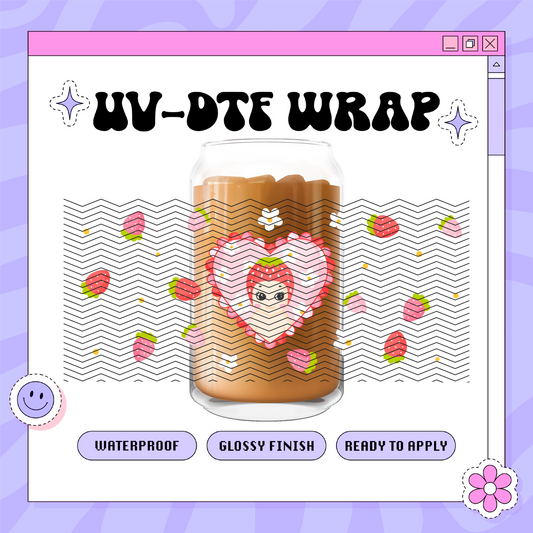 Kawaii Sonny + Strawbs - 16oz Glass Wrap
