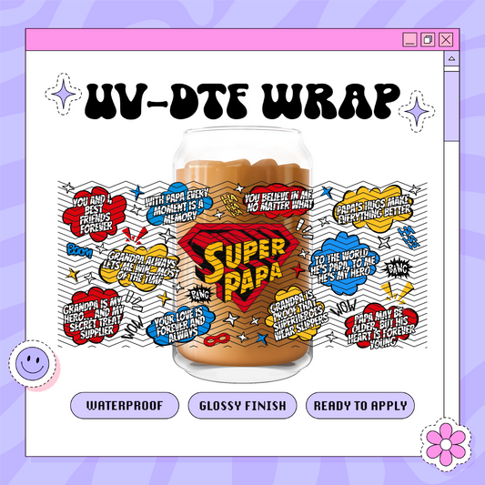 Super Papa - 16oz Glass Wrap