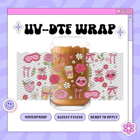 Girly Coffee Break - 16oz Glass Wrap