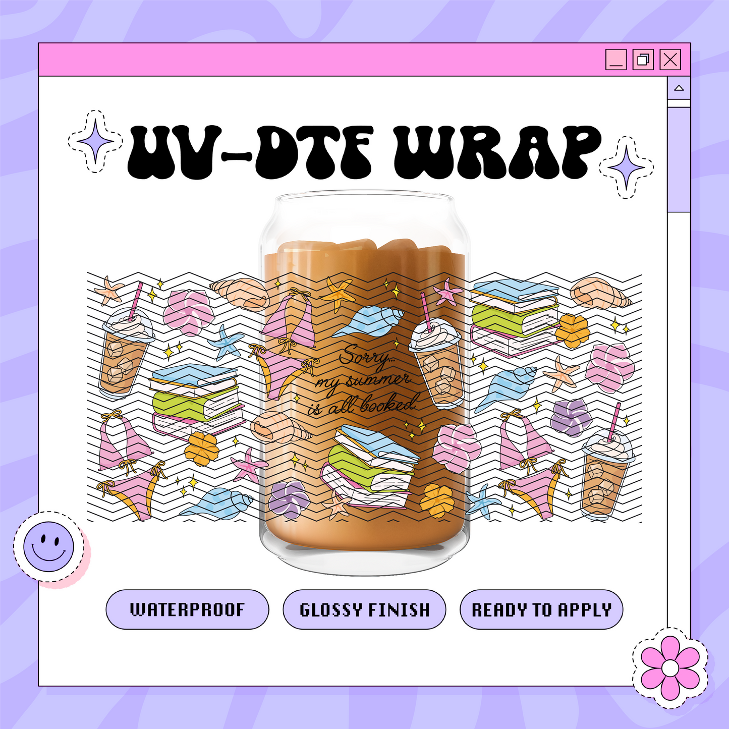 Bookish Summer - 16oz Glass Wrap