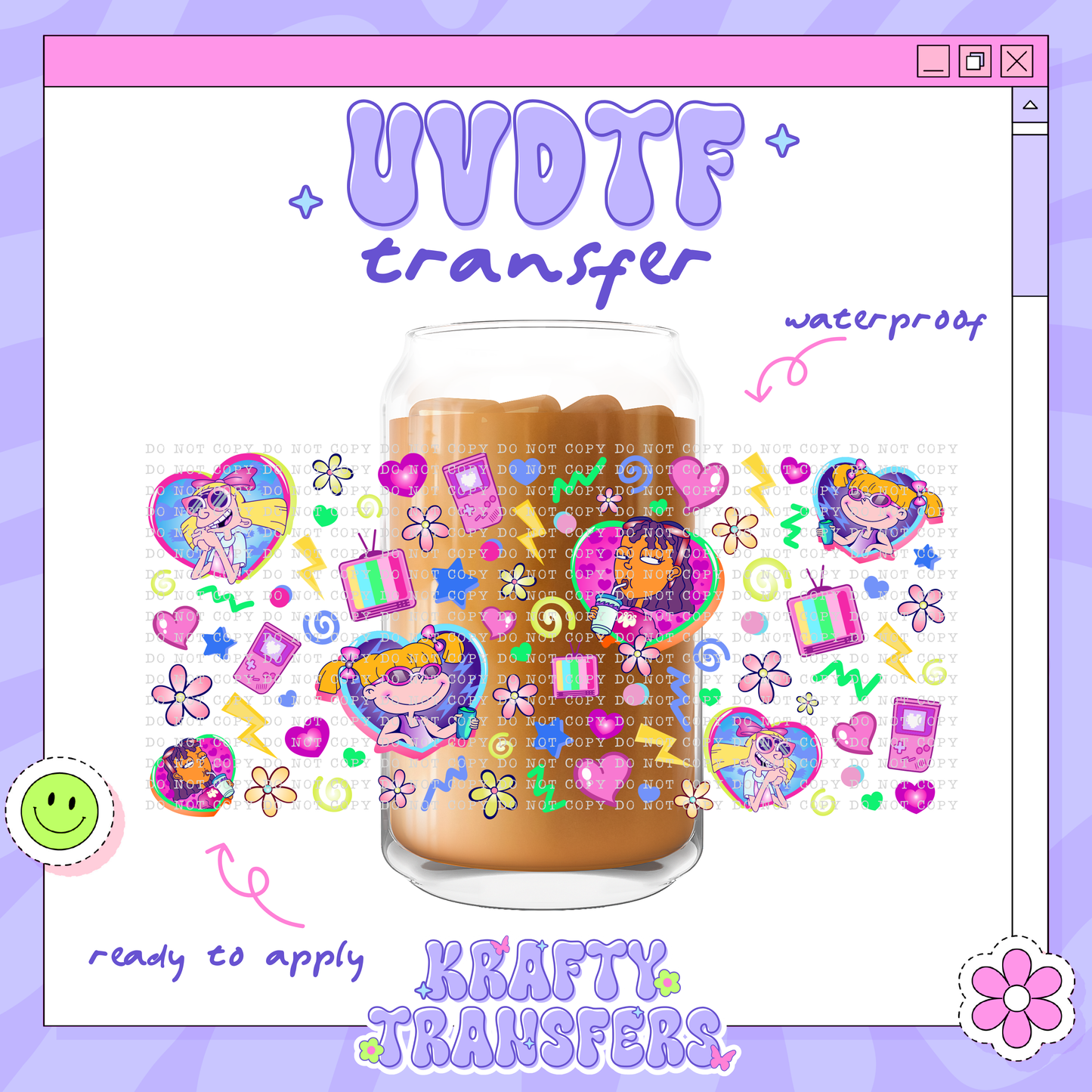 Retro Cartoon Girls - 16oz Glass Wrap