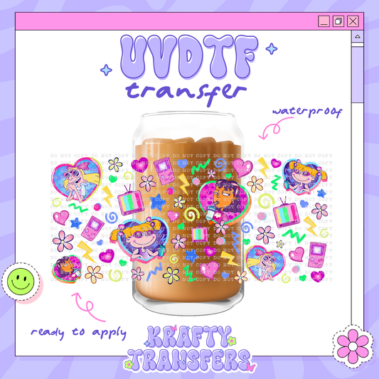 Retro Cartoon Girls - 16oz Glass Wrap