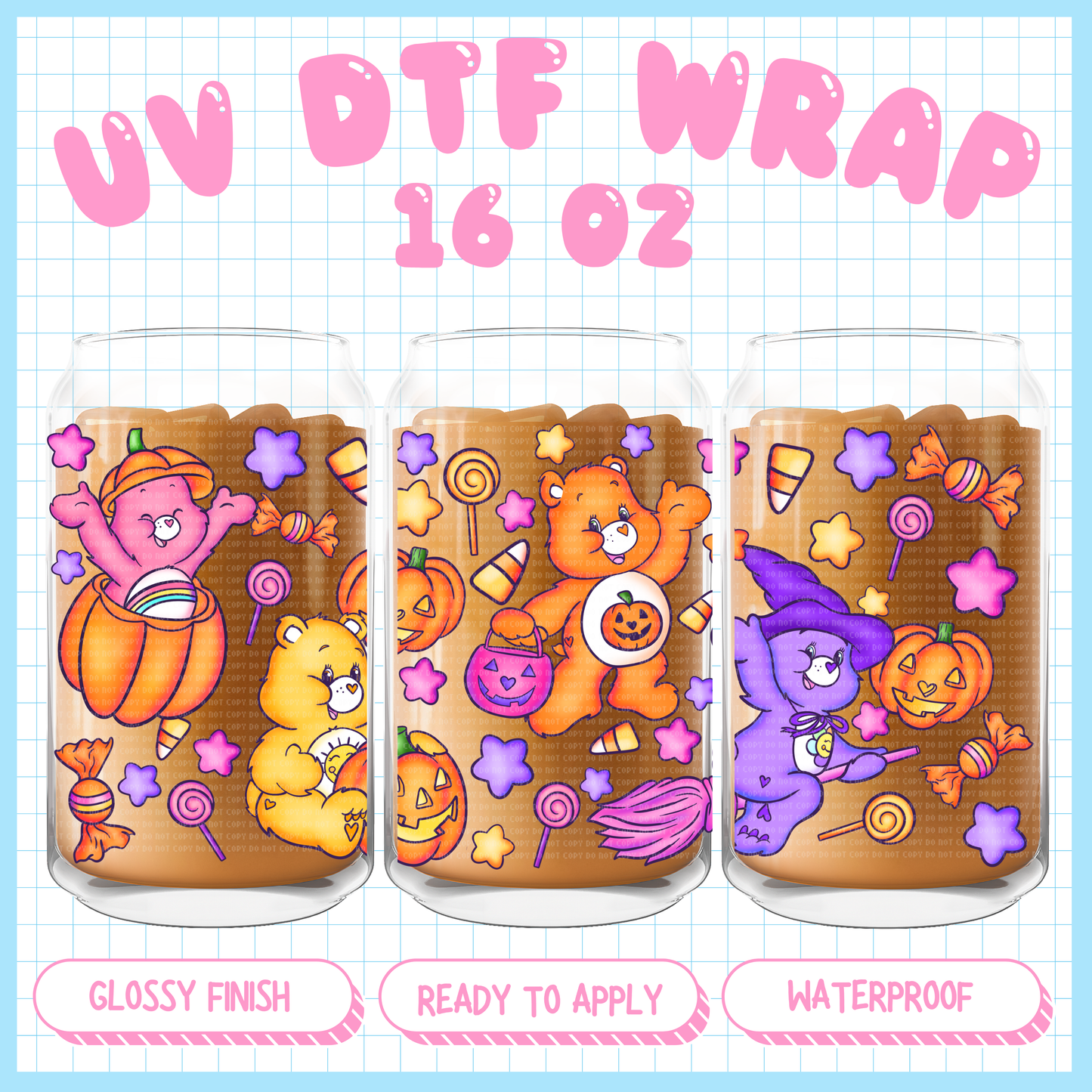Pumpkin Bears 
 - 16 oz UV DTF WRAP