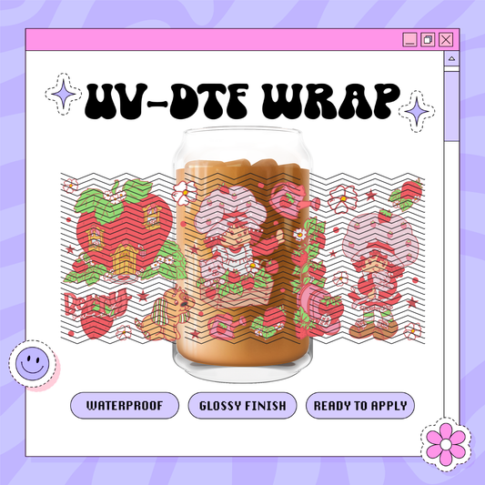 Strawberry Cute 2000s - 16oz Glass Wrap
