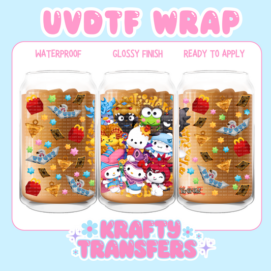Kawaii YuGi Friends - 16 oz UV DTF WRAP