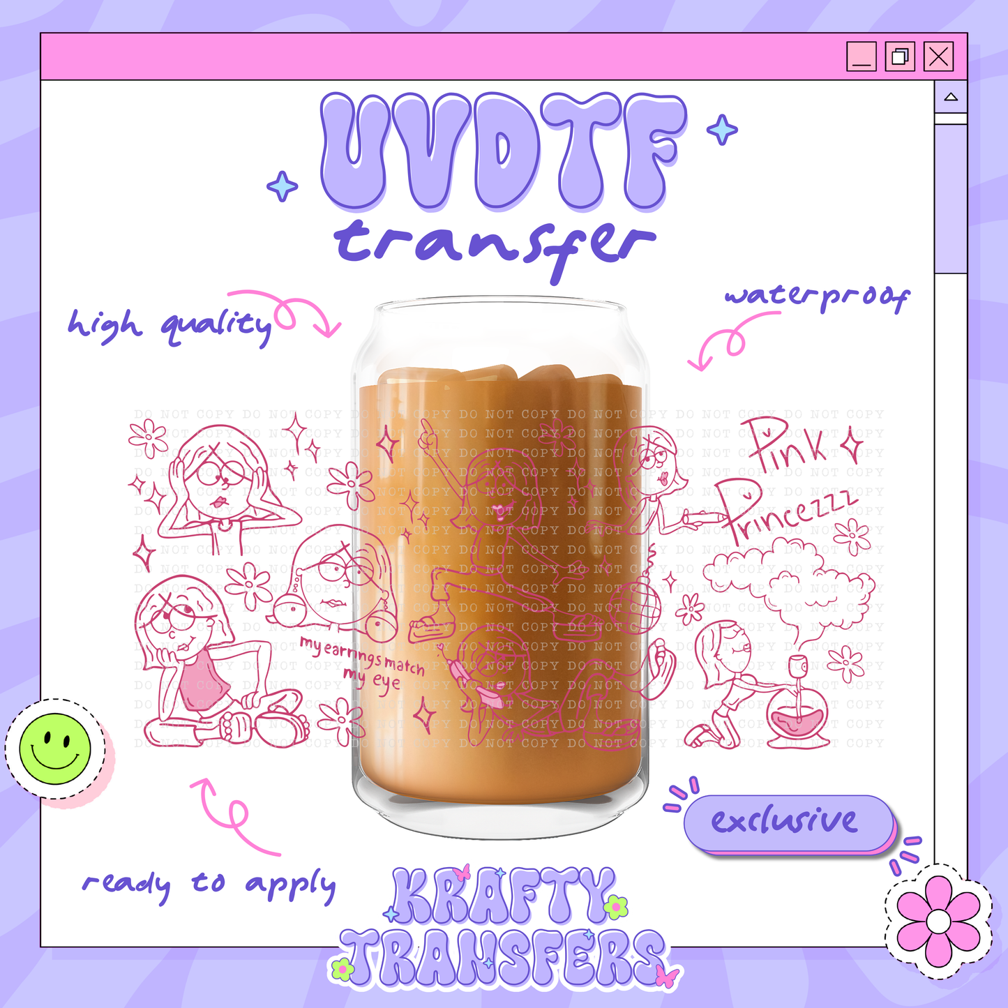 Lizz Pinkish  - 16oz Glass Wrap