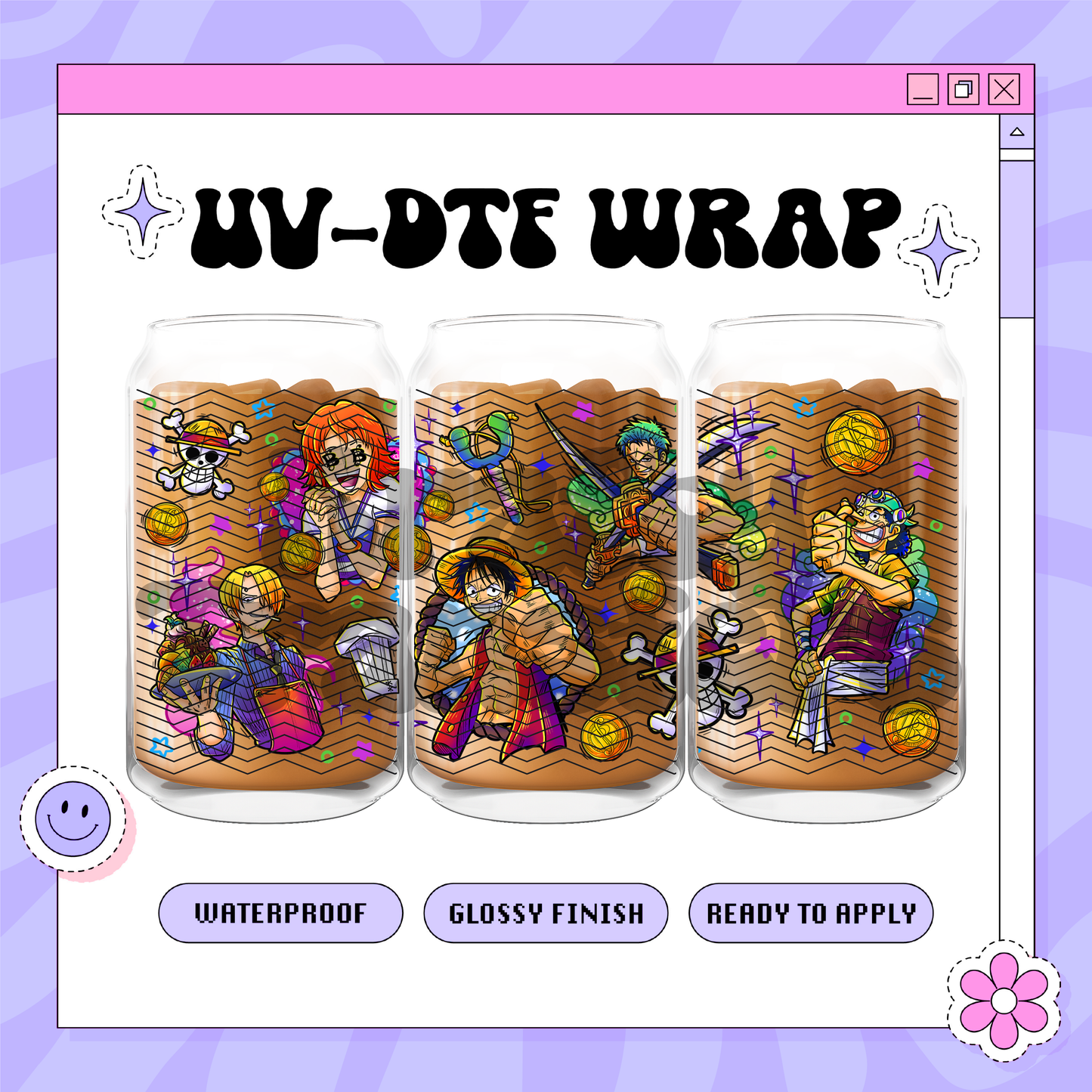 Anime Friends - 16oz Glass Wrap
