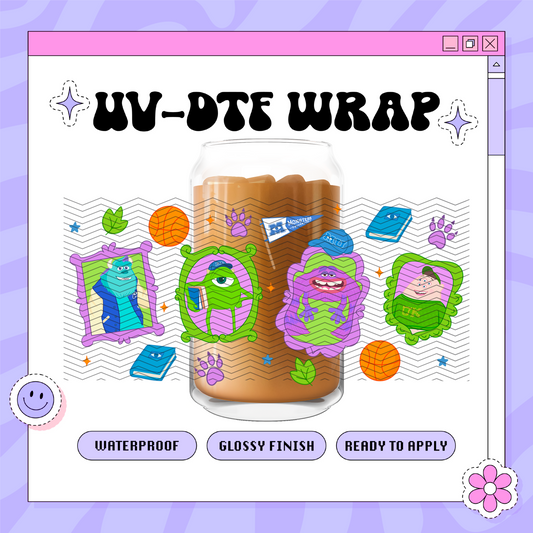 Dis Monsters University - 16oz Glass Wrap