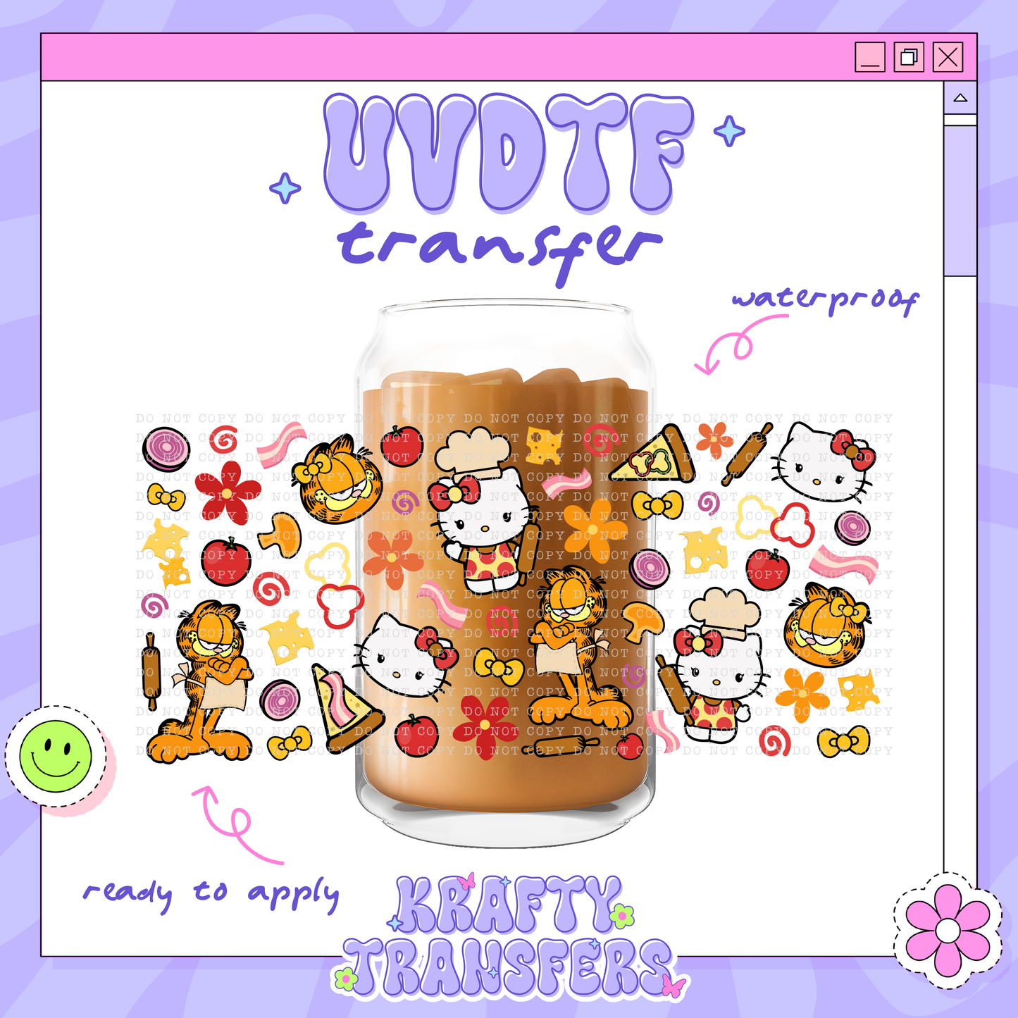 Garfield Kawaii - 16oz Glass Wrap