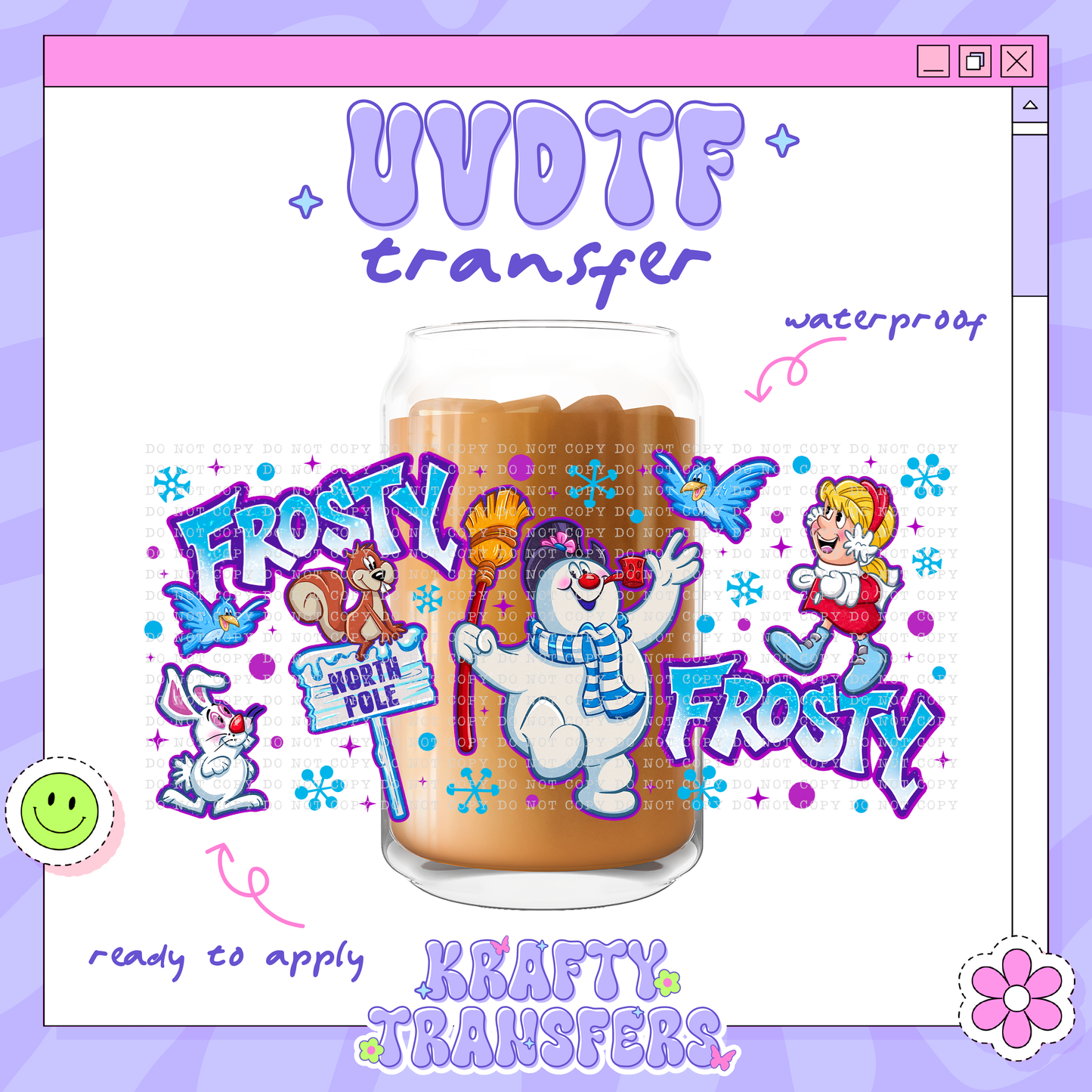Xmas Frosty - 16oz Glass Wrap