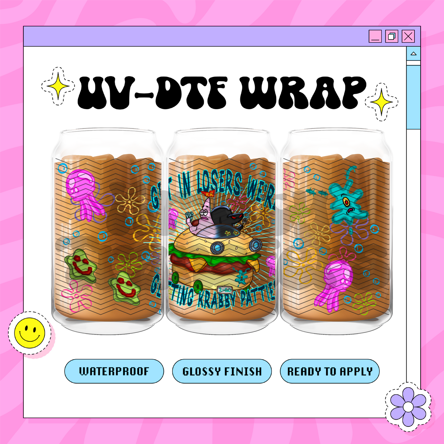 Get in loser Krabby - 16oz Glass Wrap