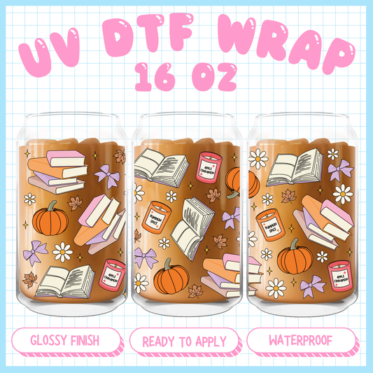 Books & Fall - 16 oz UV DTF WRAP