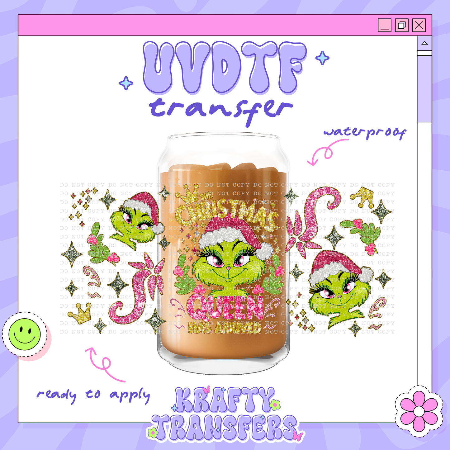 Xmas Grinchy - 16oz Glass Wrap