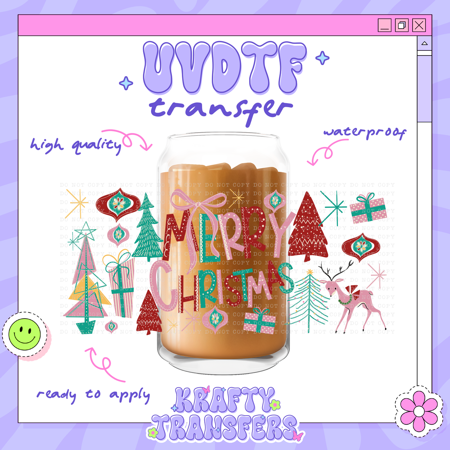 Merry Xmas - 16oz Glass Wrap