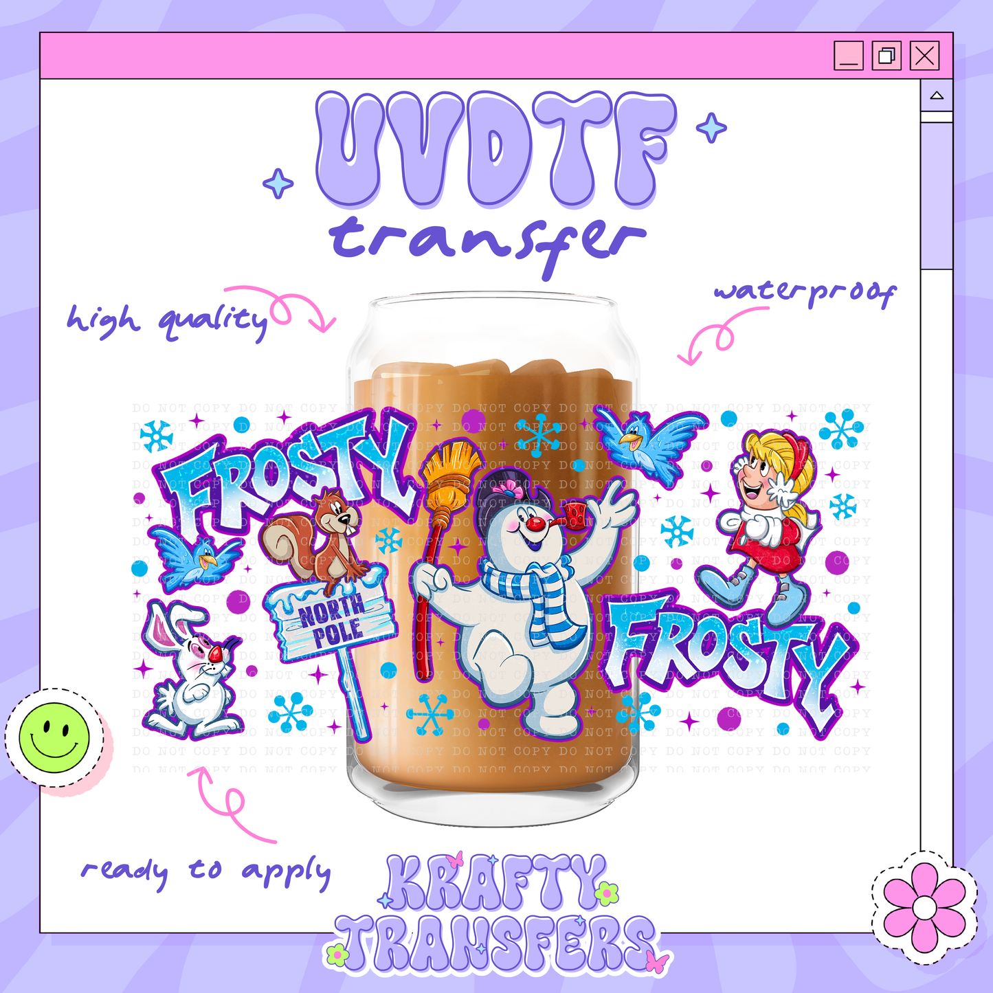 Jolly Snowman - 16oz Glass Wrap