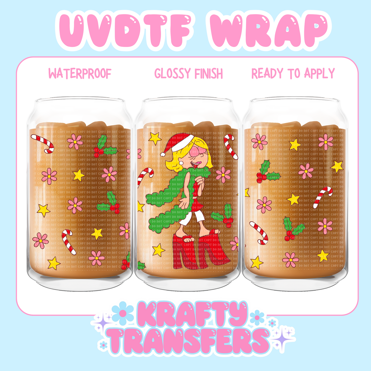 Lizz Xmas - 16 oz UV DTF WRAP