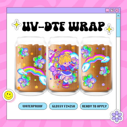 Retro Rainbow - 16oz Glass Wrap