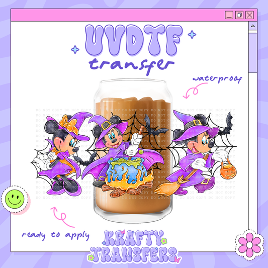 Dis Spooky Witch Mouse - 16oz Glass Wrap