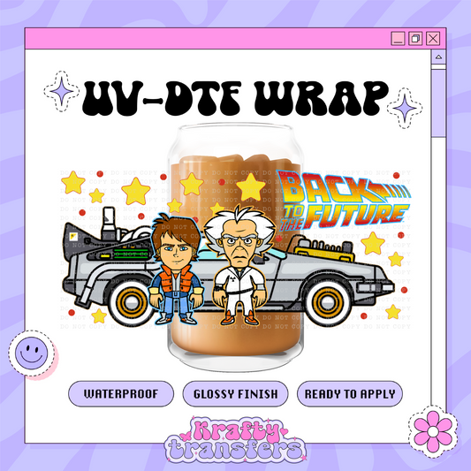 Retro Back 2 Future (Characters)  Exclusive - 16oz Glass Wrap