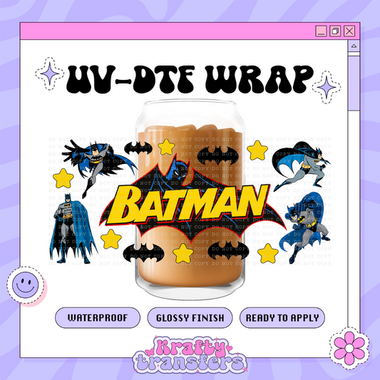 Retro BatMan Exclusive - 16oz Glass Wrap