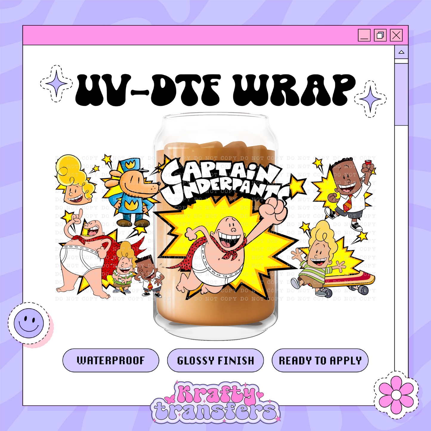 Retro Undie Captain Exclusive - 16oz Glass Wrap