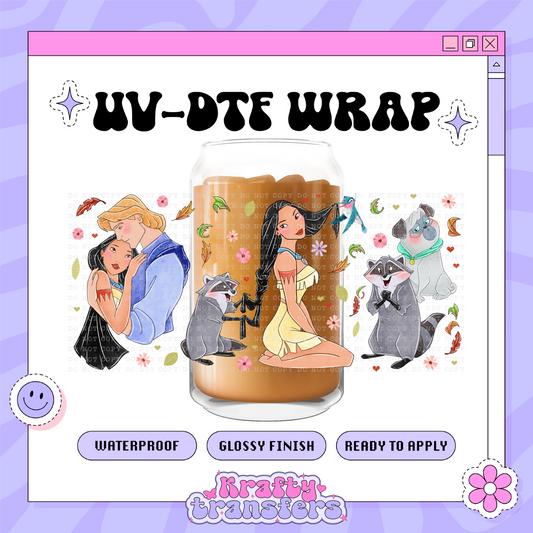 Dis Princess P Watercolor - 16oz Glass Wrap
