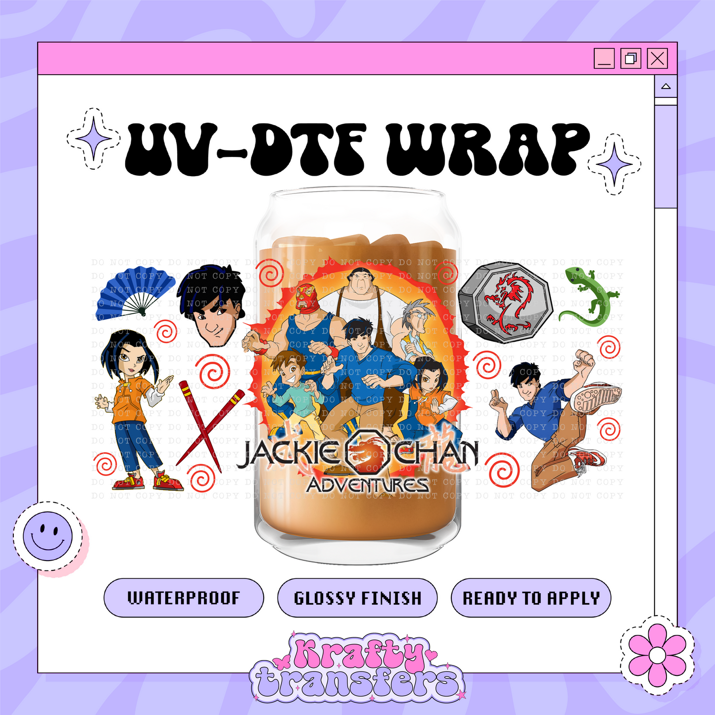 Retro Jackie C. Adventures Exclusive - 16oz Glass Wrap